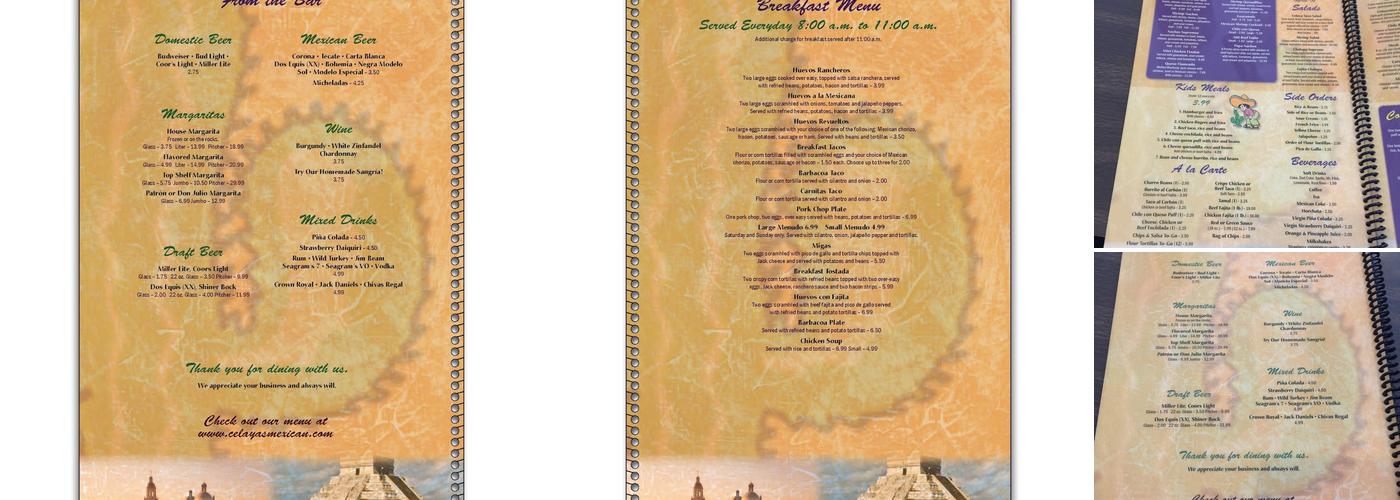 Celaya Restaurant Menu