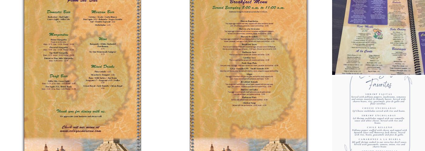 Celaya Restaurant Menu