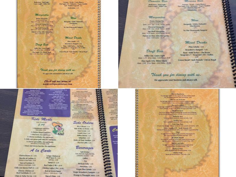 Celaya Restaurant Menu