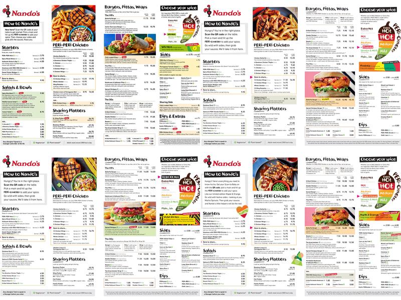 Nando's Didcot Menu