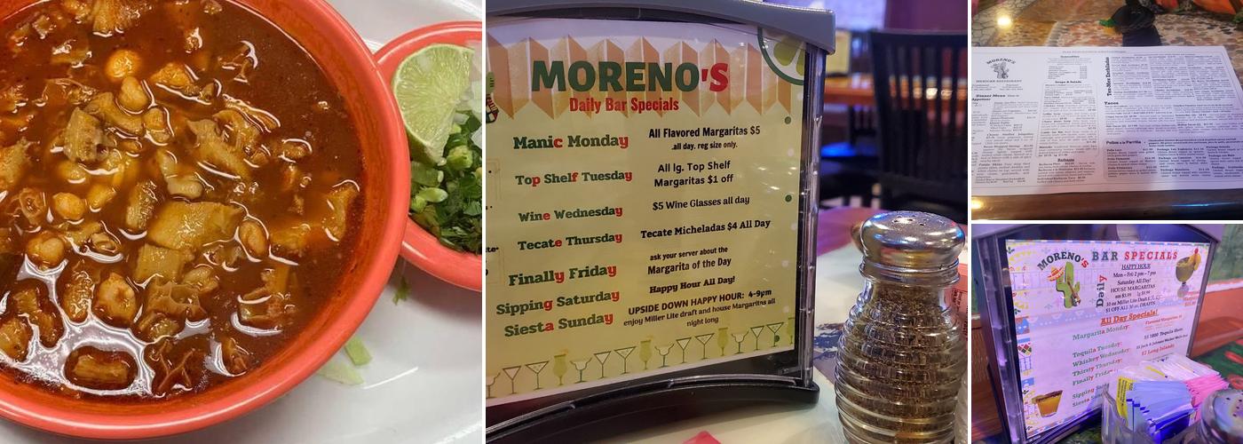 Moreno's Mexican Bar & Grill Menu