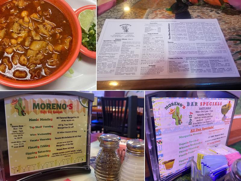 Moreno's Mexican Bar & Grill Menu