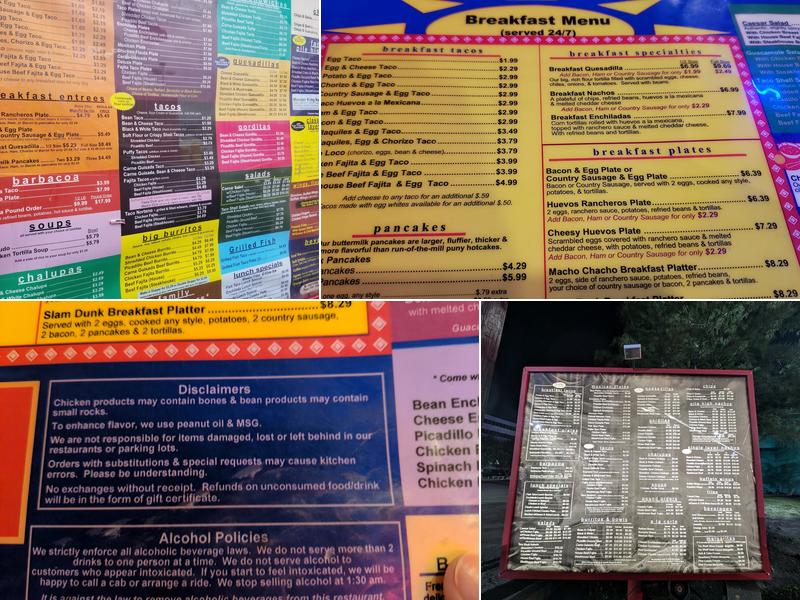 Chacho's Menu