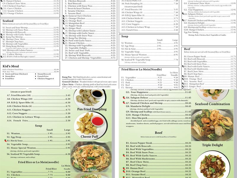 Ginger Wok Menu