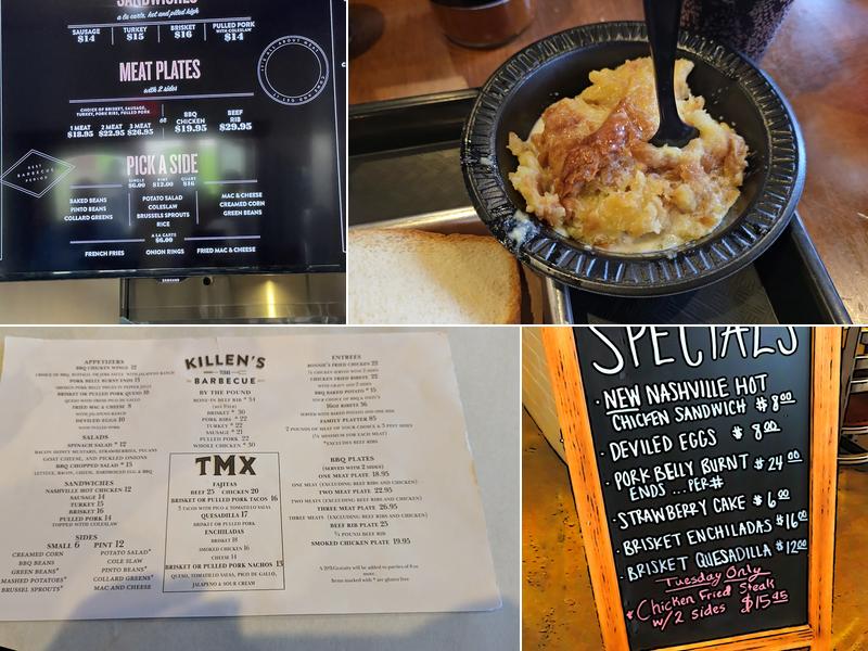 Killen's BBQ Menu