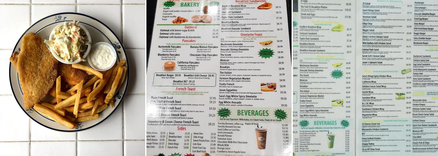 JS Shaker Cafe Menu