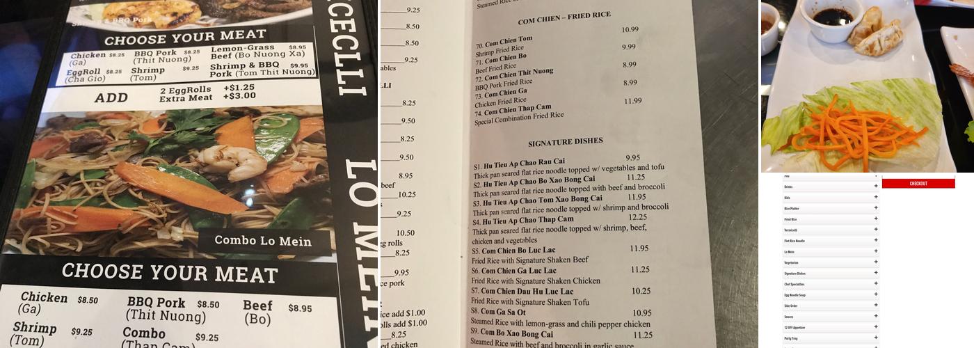 Boiling Pho Menu