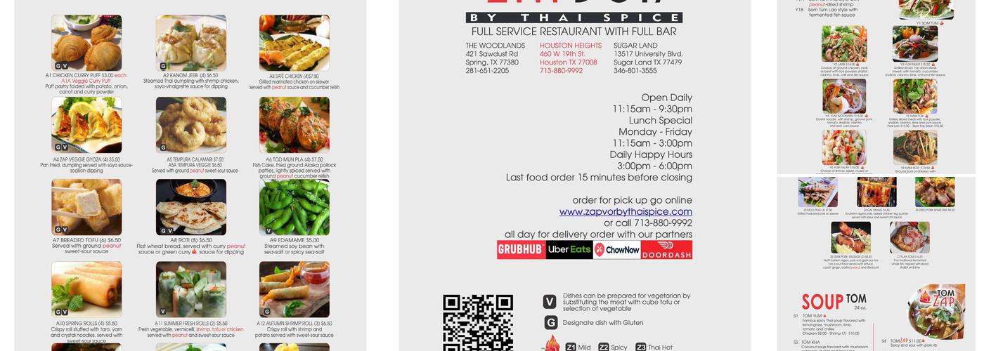 Thai Spice Menu