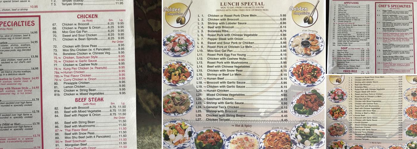 Golden Chopsticks Chinese Menu