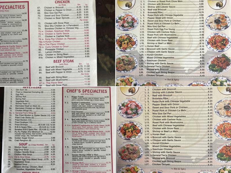 Golden Chopsticks Chinese Menu