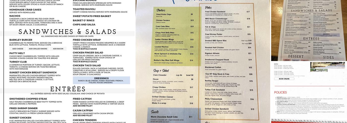 Echo Charlie's Bayside Restaurant Menu