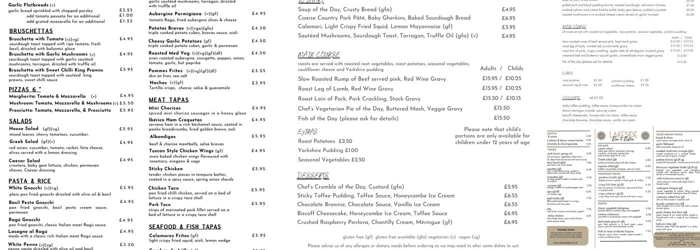@Stanton Lakes Menu