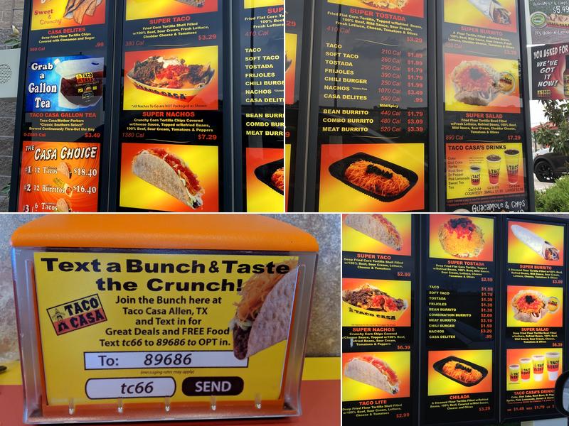 Taco Casa Menu