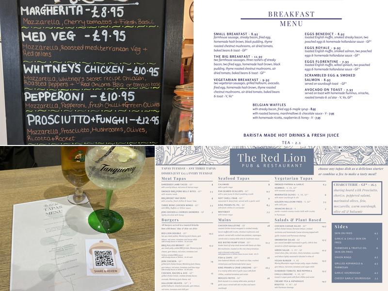 The Red Lion Pub & Restaurant, Sapcote Menu