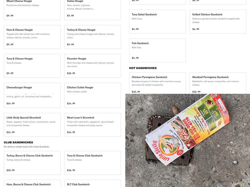 Little Sicily Pizza of Phila Menu