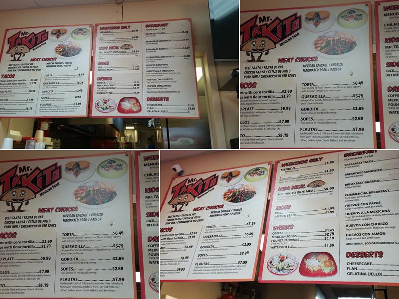 Mr Takito Menu