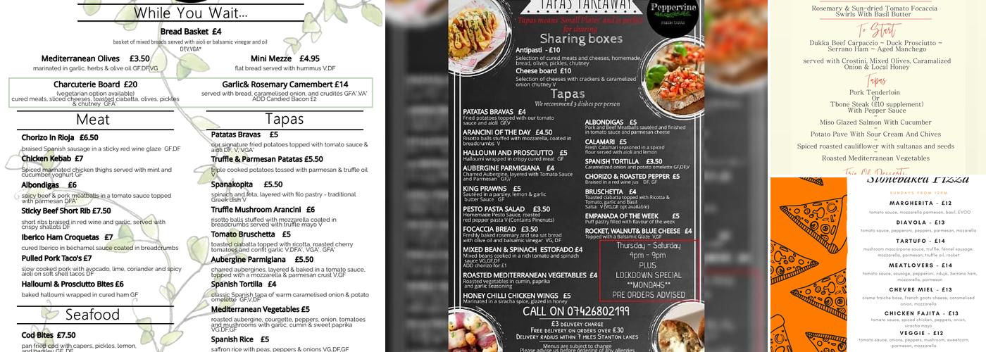Peppervine Menu