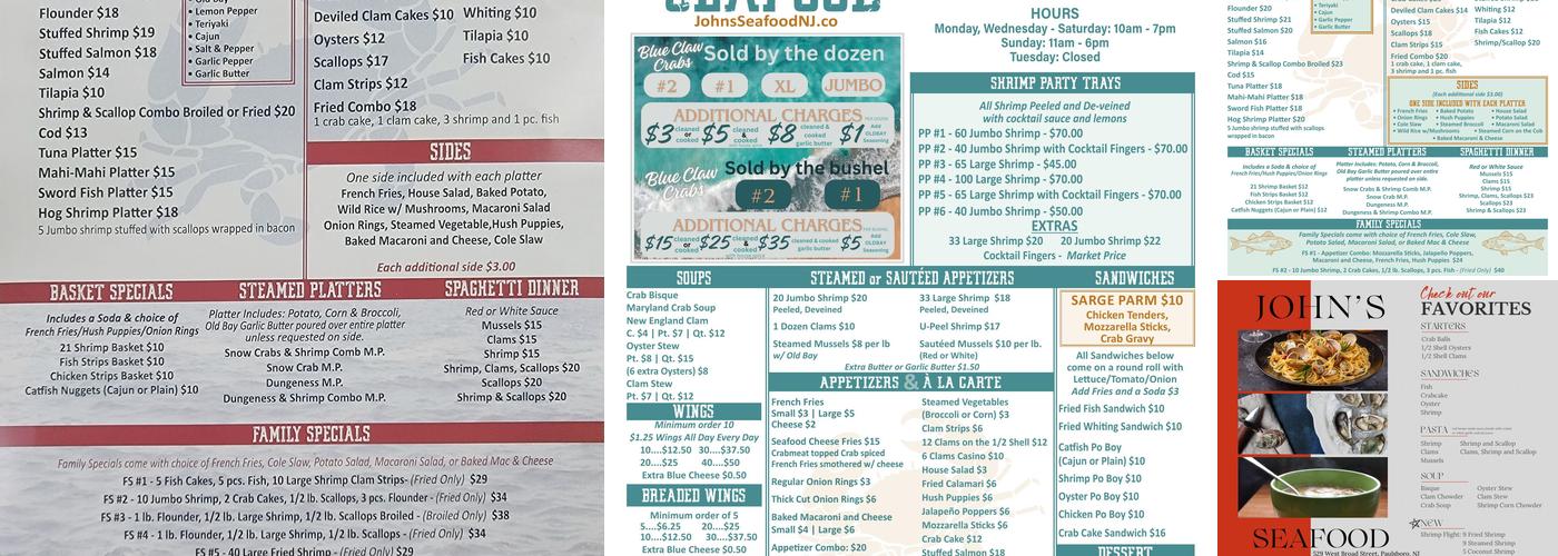 John's Seafood Menu