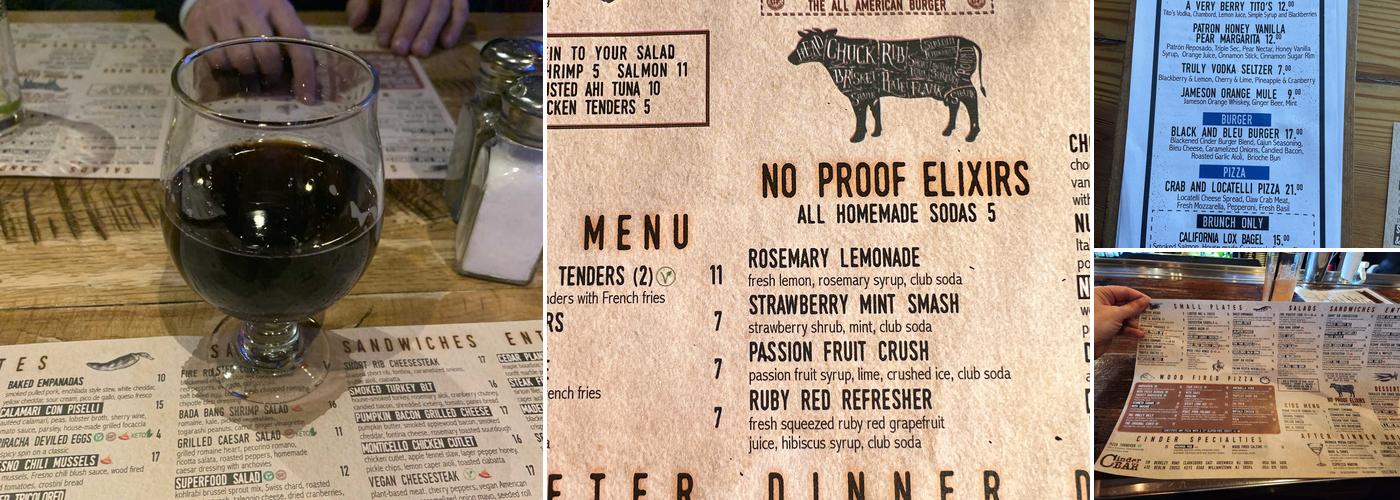 Cinder Bar Menu