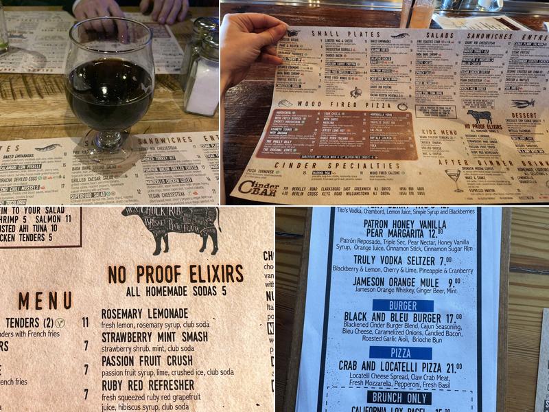 Cinder Bar Menu