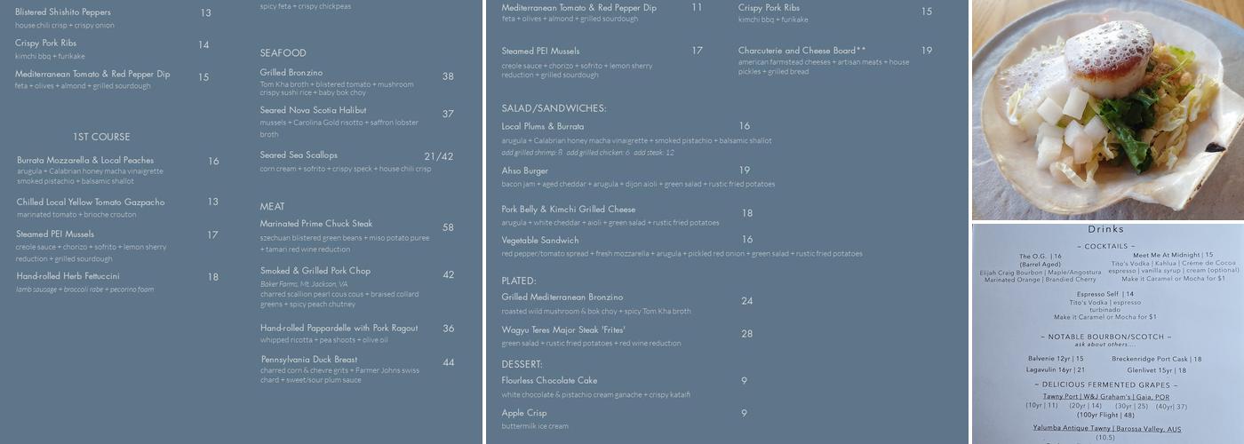 AhSo Restaurant Menu