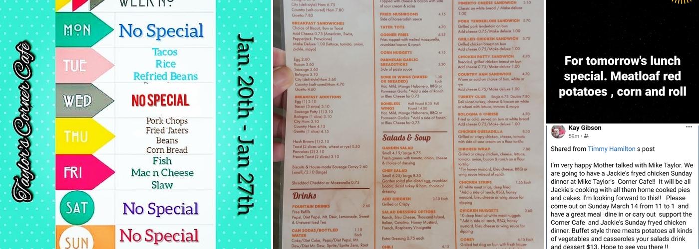Youngblood's Corner Cafe Menu