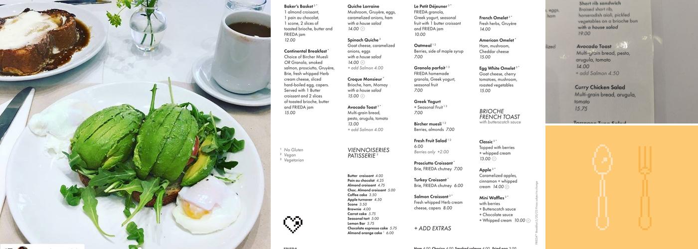 FRIEDA Menu
