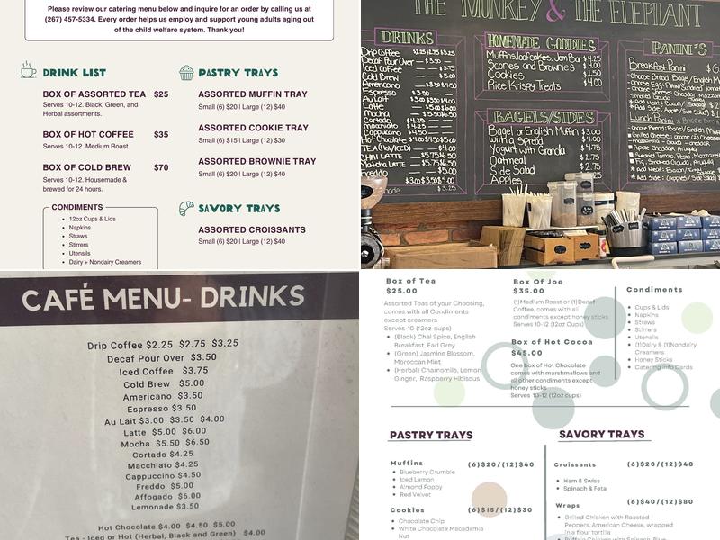 The Monkey & The Elephant Menu
