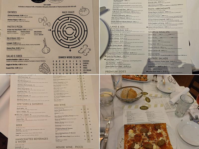 Brio Italian Grille Menu