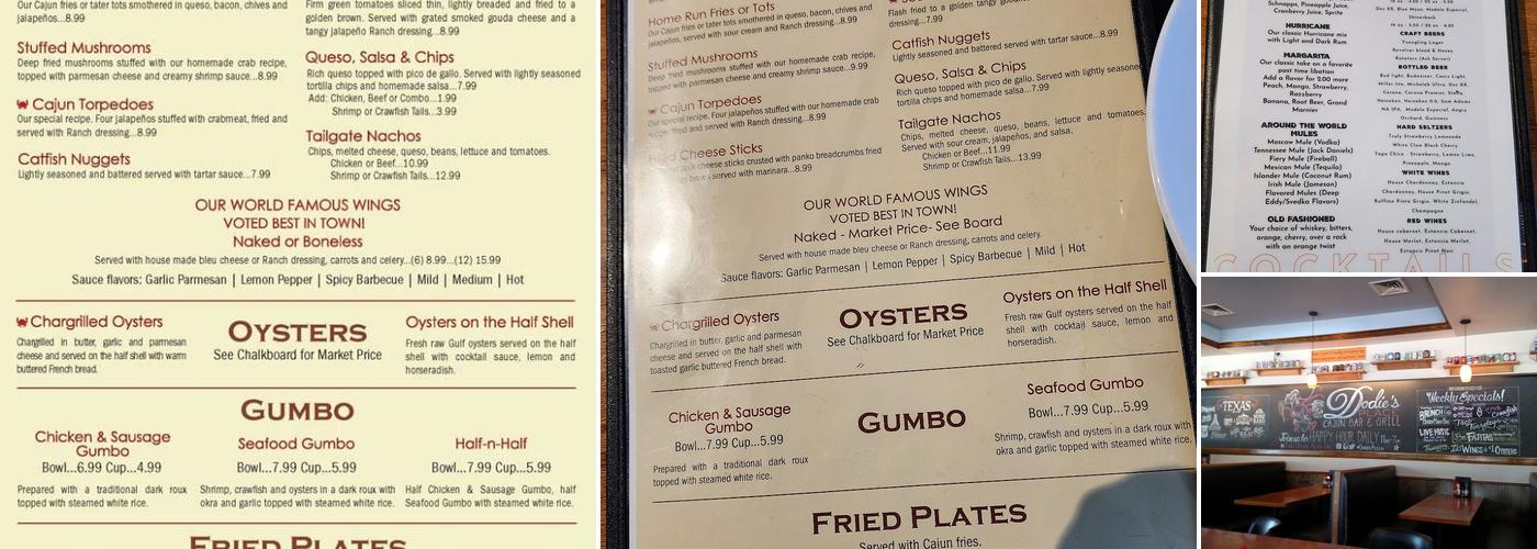 Dodie's Cajun Allen Menu