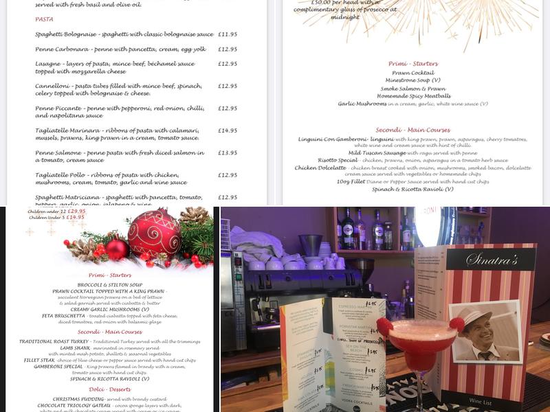 Sinatra's Restaurant Menu