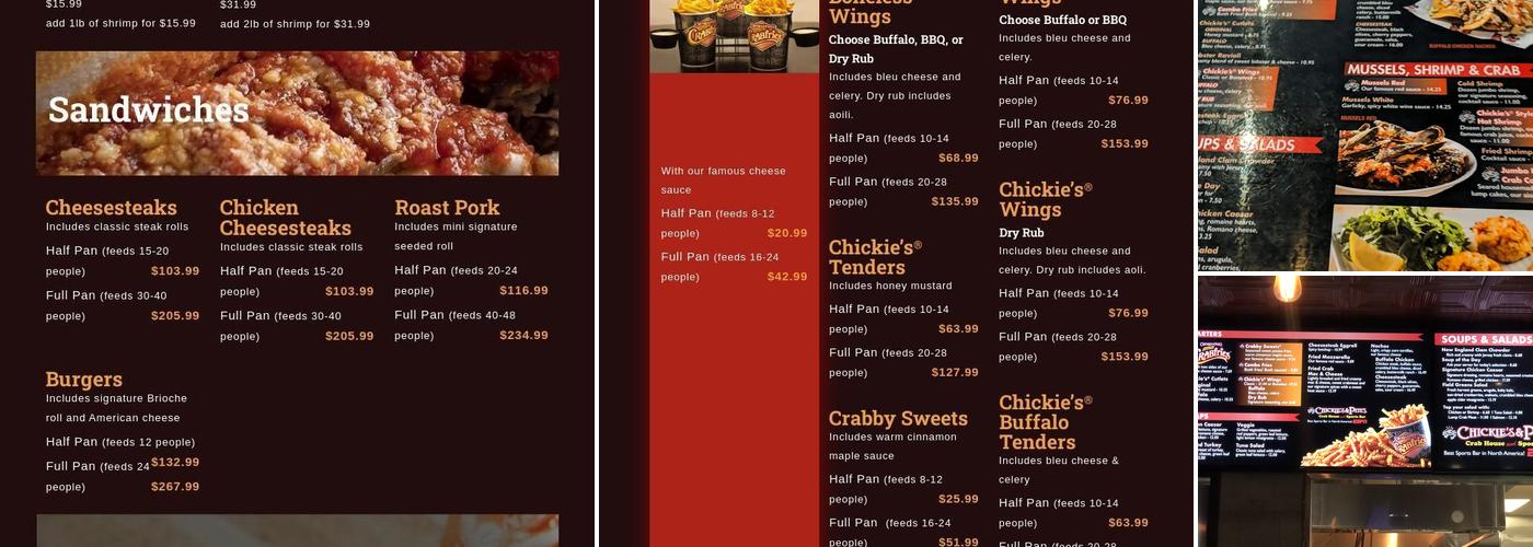 Chickie's and Pete's Terminal D Menu