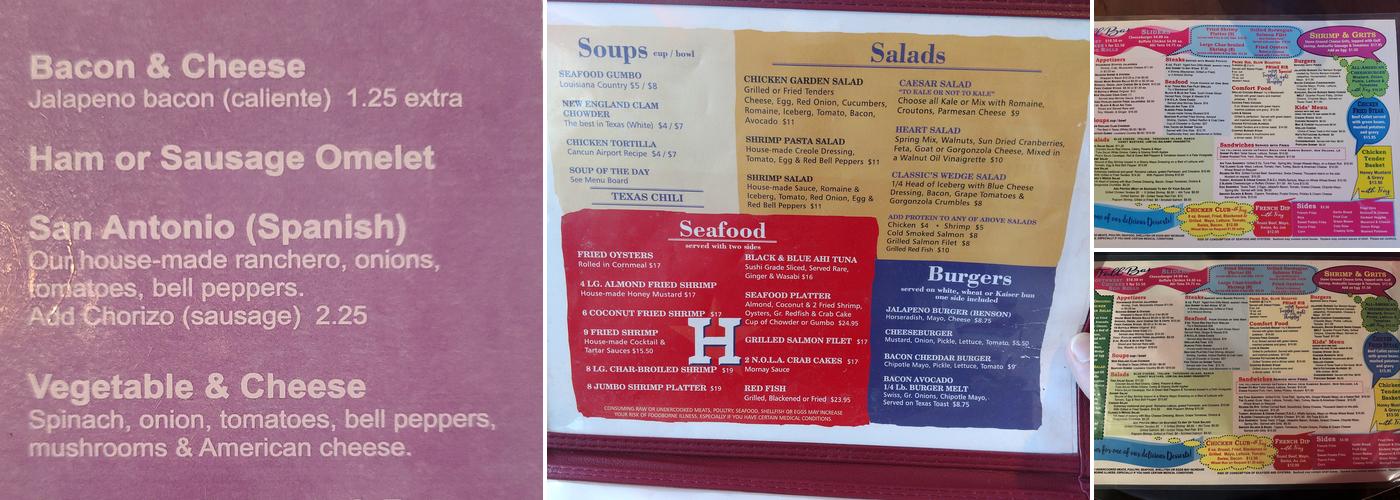 Seabrook Classic Cafe Menu
