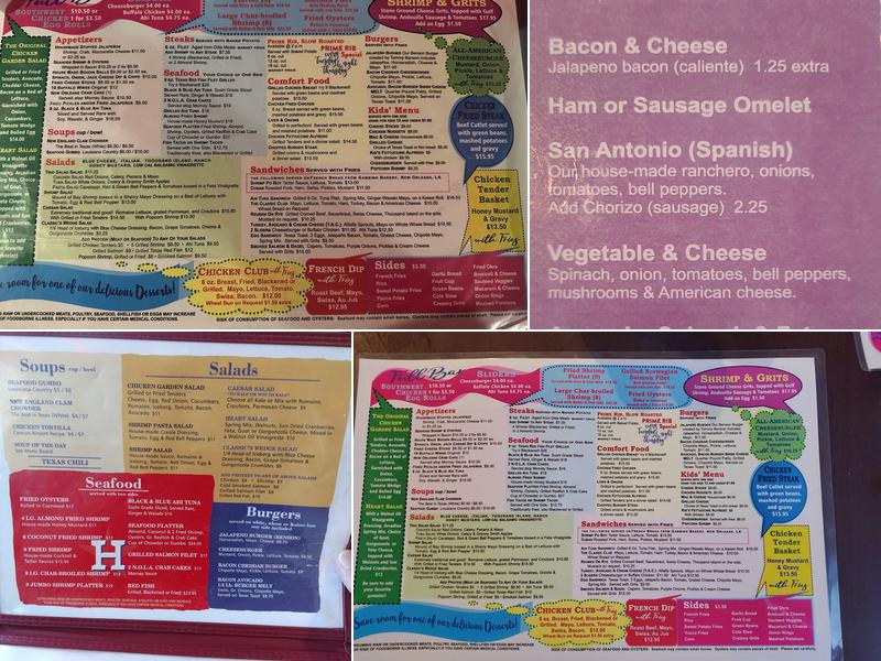 Seabrook Classic Cafe Menu