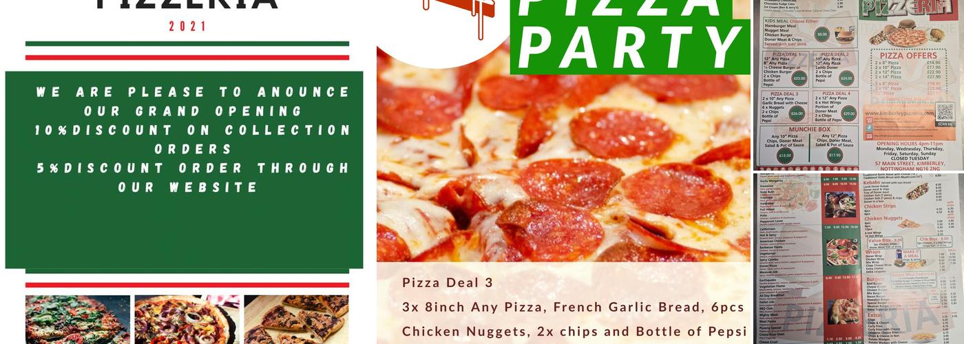 Kimberley Pizzeria Menu