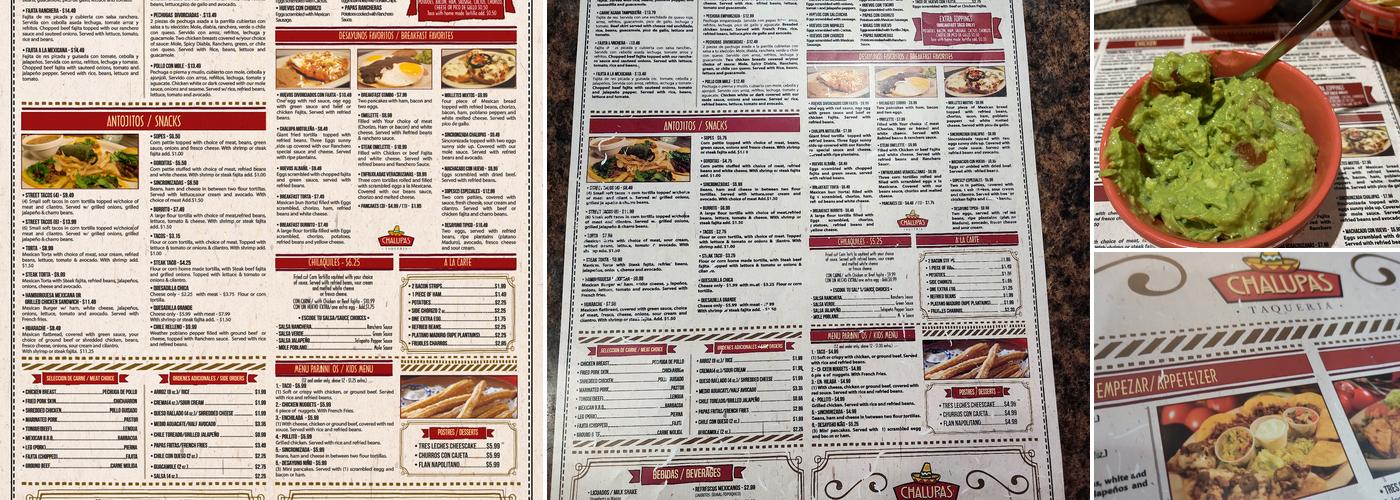 Taqueria Chalupas Menu