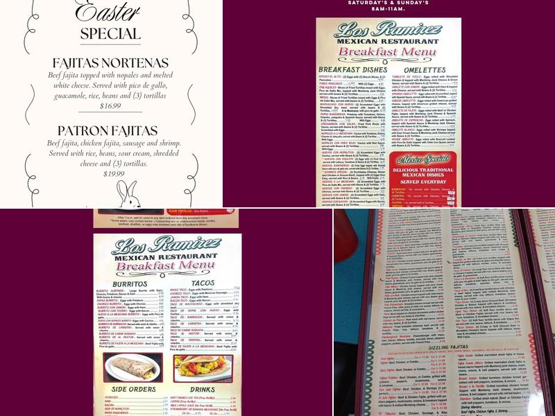 Los Ramirez Mexican Restaurant Menu