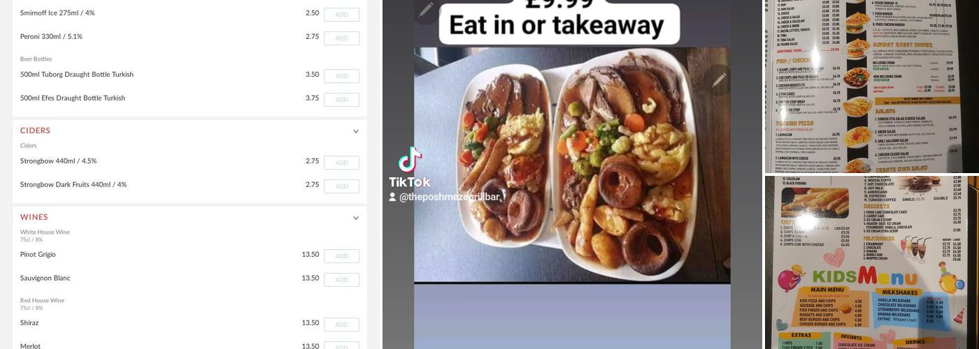 THE POSH MEZE BAR & GRILL Menu