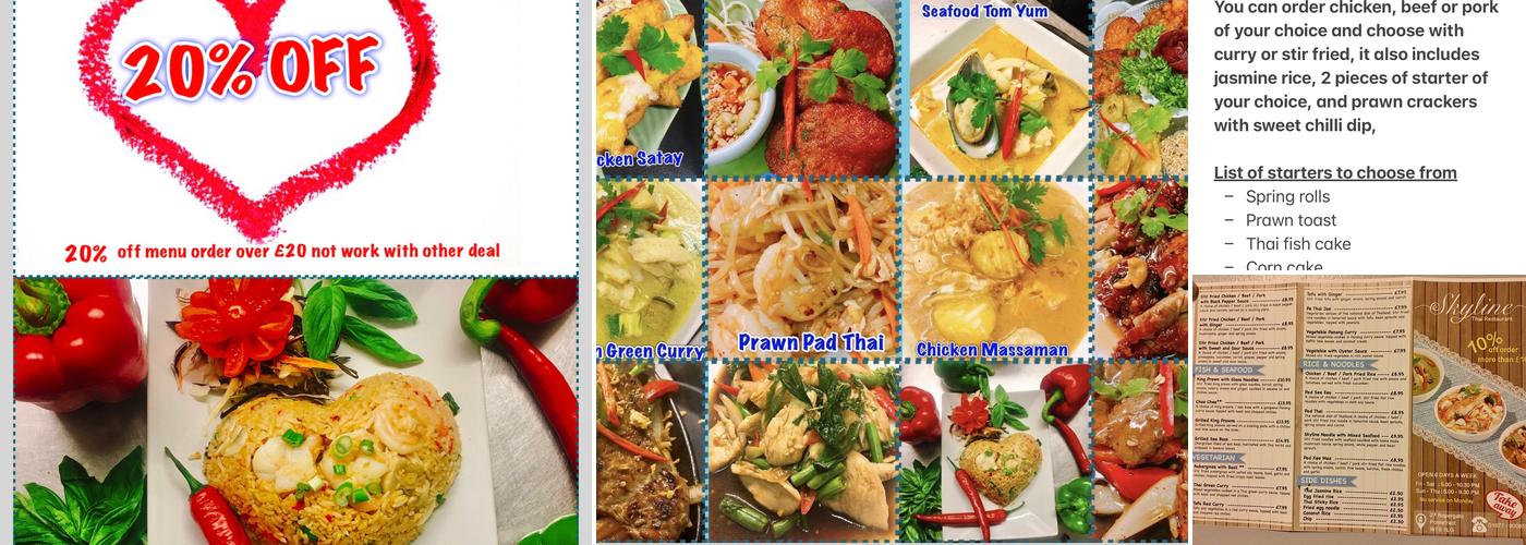 Skyline Thai Restaurant Menu