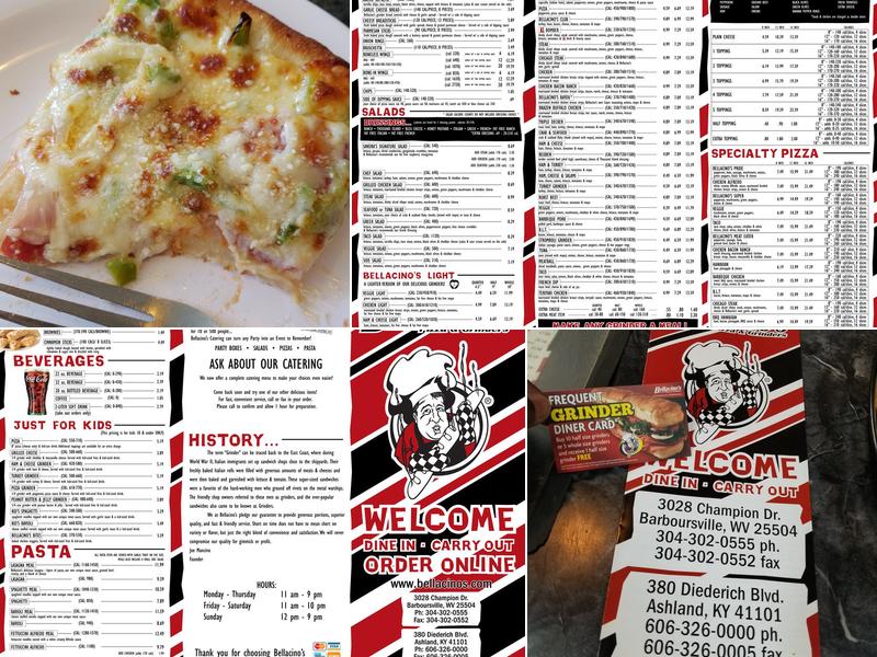 Bellacino's Pizza & Grinders Menu