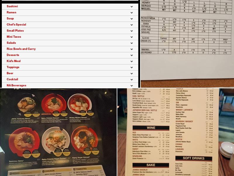 JINYA Ramen Bar - NASA Menu