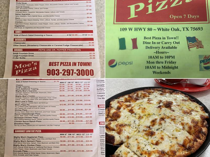 Moe's Pizza Menu