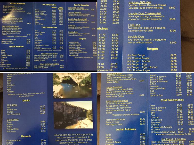 Baden’s Butties Menu