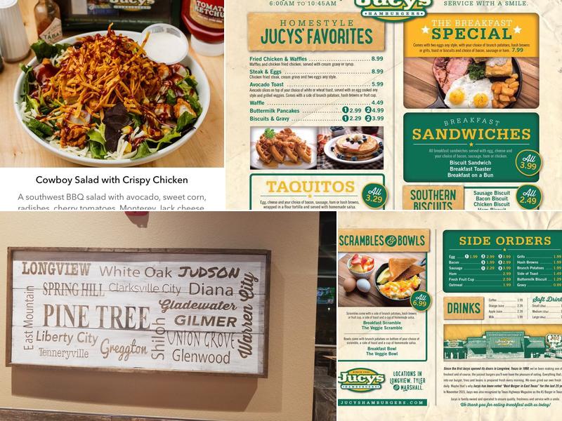 Jucys Hamburgers Menu