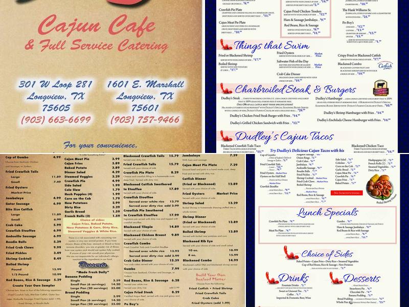 Dudley's Cafe Grab & Geaux Menu