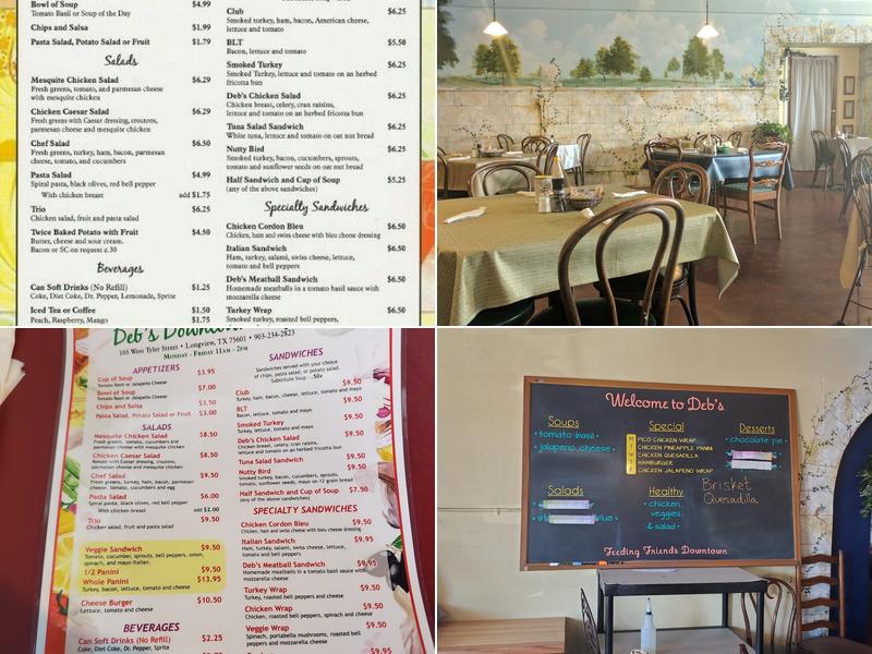 Deb's Downtown Cafe Menu