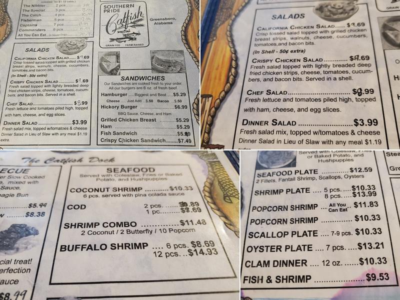 Catfish Dock Menu