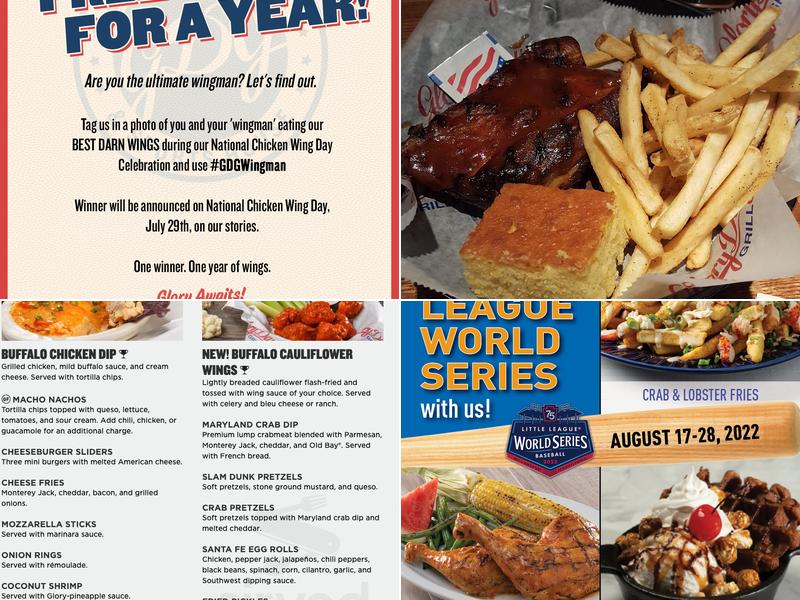 Glory Days Grill Menu