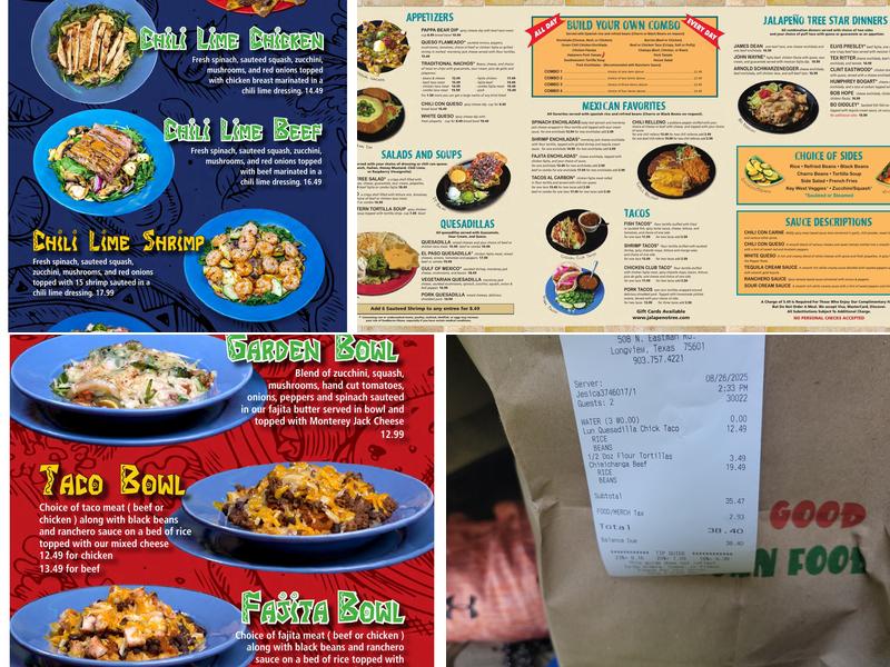 The Jalapeno Tree Menu