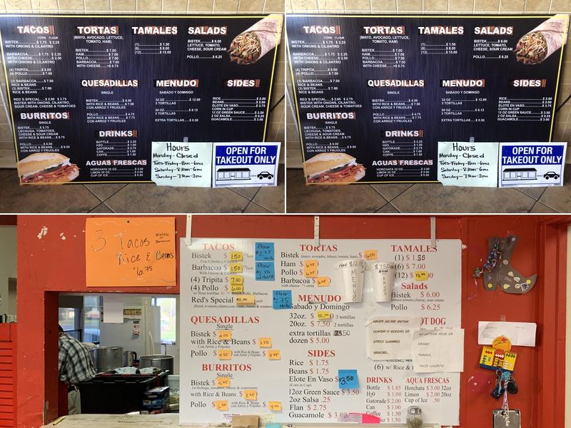 Taco's Lucerito Menu
